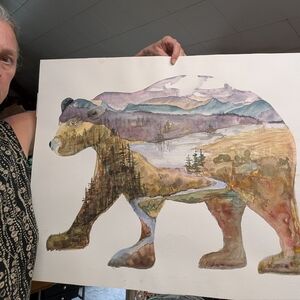 Majestic Bear Landscape Art Print